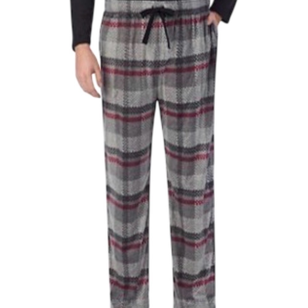 Men’s Fleece Plaid Lounge Sleep Pants Winter Cozy Loungewear 3XB